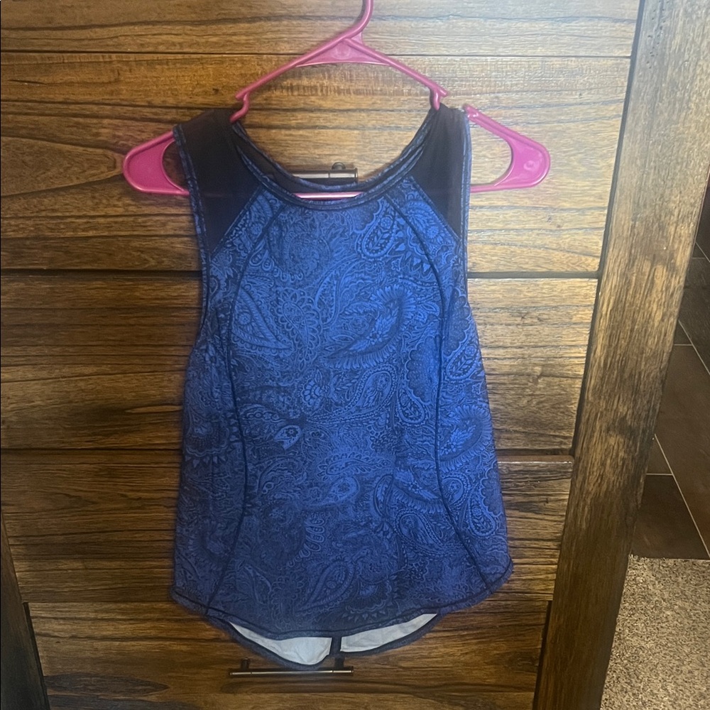 Lululemon Athletica Blue Paisley Tank Top